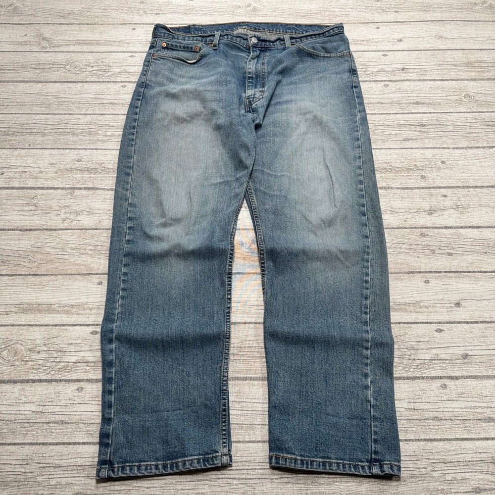 Levi's 505 Jeans Men's 38x30 Blue Denim Straight Leg Relaxed Fit Medium Wash